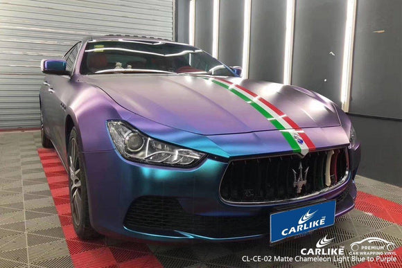 CARLIKE CL-CE-02 CHAMELEON ELECTRO METALLIC LIGHT BLUE TO PURPLE VINYL For Wrap Car - CARLIKE WRAP