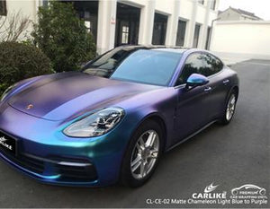 CARLIKE CL-CE-02 CHAMELEON ELECTRO METALIZADO AZUL CLARO A MORADO ENVOLTURA DE VINILO PORSCHE 