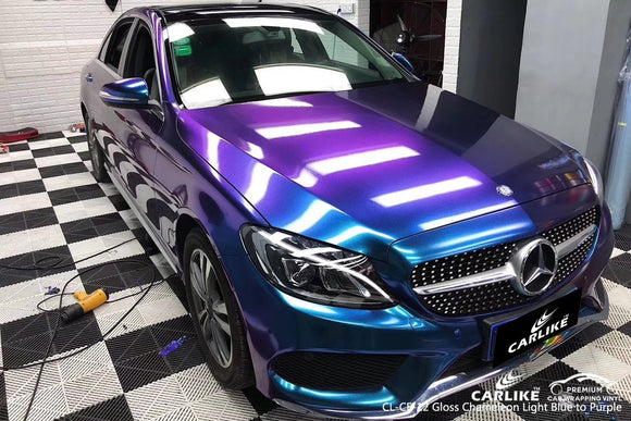 CARLIKE CL-CE-12 GLOSS CHAMELEON ELECTRO METALLIC LIGHT BLUE TO PURPLE VINYL For Wrap Car - CARLIKE WRAP