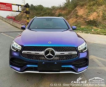 CARLIKE CL-CE-13 gloss chameleon color shift electro metallic blue red vinyl for mercedes-benz - CARLIKE WRAP