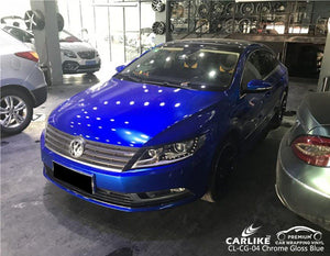 CARLIKE CL-CG-04 ENVOLTURAS VOLKSWAGEN VINILO AZUL BRILLANTE CROMADO 