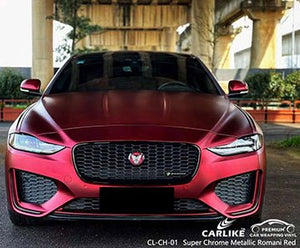 CARLIKE CL-CH-01 super chrome metallic romani red vinyl for jaguar