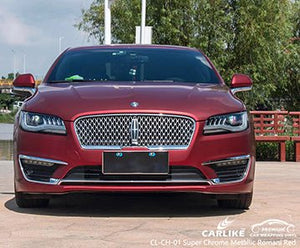 CARLIKE CL-CH-01 super chrome metallic romani red vinyl for lincoln