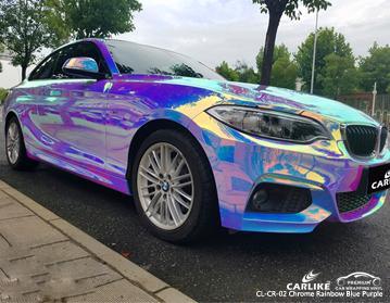 CARLIKE CL-CR-02 Chrome Rainbow Blue Purple Car Wrapping Vinyl for BMW - CARLIKE WRAP