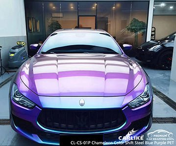 CARLIKE CL-CS-01P chameleon color shift steel blue purple vinyl (pet air release paper) for maserati - CARLIKE WRAP