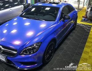 CARLIKE CL-DC-04 ENVOLTURA DE VINILO AZUL ROJO MÁGICO DE CRISTAL DE DIAMANTE MERCEDES-BENZ 