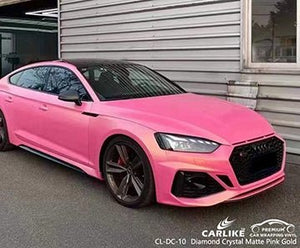 CARLIKE CL-DC-10 diamond crystal matte pink gold vinyl for audi