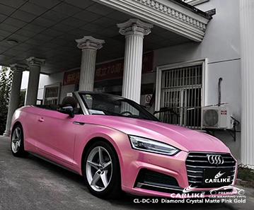 CARLIKE CL-DC-10 diamond crystal matte pink gold vinyl removable vehicle wraps Firenze Italy - CARLIKE WRAP