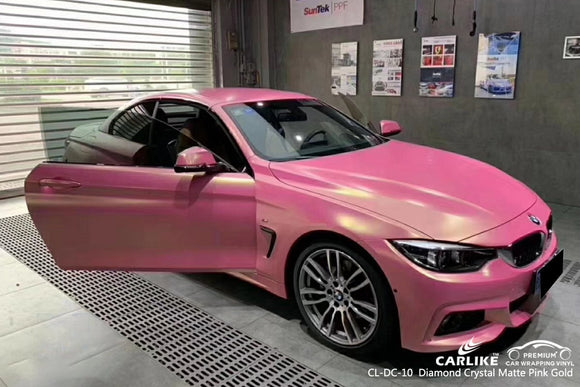 CARLIKE CL-DC-10 diamond crystal matte pink gold vinyl wrapping whole car body Brazil Sao Paulo - CARLIKE WRAP