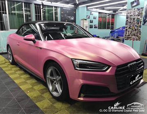 CARLIKE CL-DC-10 DIAMOND CRYSTAL PINK GOLD VINYL WRAP AUDI