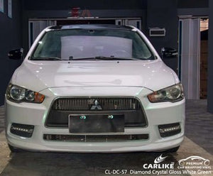 CARLIKE CL-DC-57 diamond crystal gloss white green vinyl for mitsubishi motors