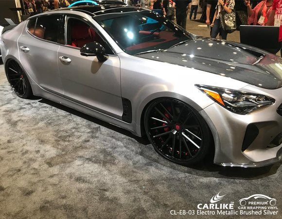 CARLIKE CL-EB-03 ELECTRO METALLIC BRUSHED SILVER VINYL - CARLIKE WRAP