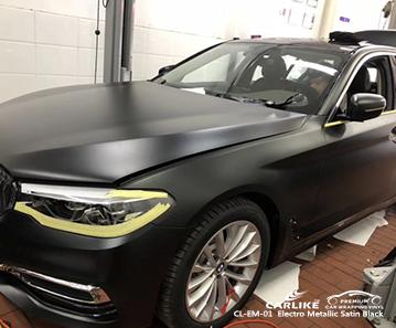 CARLIKE CL-EM-01 matte electro metallic satin black recoverable auto wrap vinyl France Carcassonne - CARLIKE WRAP