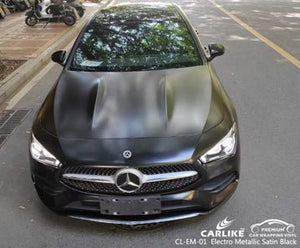 CARLIKE CL-EM-01 matte electro metallic satin black vinyl for benz