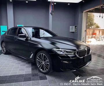 CARLIKE CL-EM-01 matte electro metallic satin black vinyl for bmw - CARLIKE WRAP