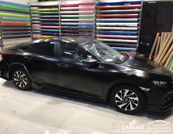 CARLIKE CL-EM-01 SATIN BLACK MATTE ELECTRO METALLIC VINYL HONDA WRAP - CARLIKE WRAP