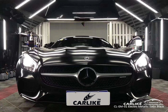 CARLIKE CL-EM-01 satin black matte electro metallic vinyl wrap car Istanbul Turkey - CARLIKE WRAP