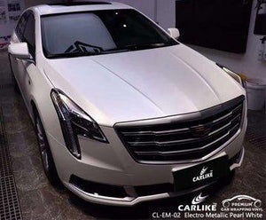 CARLIKE CL-EM-02 vinilo mate electro metalizado blanco perla para cadillac