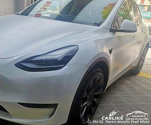 CARLIKE CL-EM-02 vinilo mate electro metalizado blanco perla para tesla