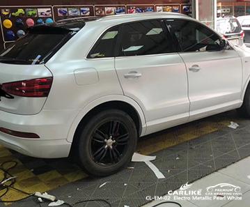 CARLIKE CL-EM-02 matte electro metallic pearl white vinyl low-viscosity glue car film Austria Irnsbruck - CARLIKE WRAP