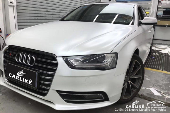 CARLIKE CL-EM-02 PEARL WHITE MATTE ELECTRO METALLIC VINYL FOR AUDI - CARLIKE WRAP