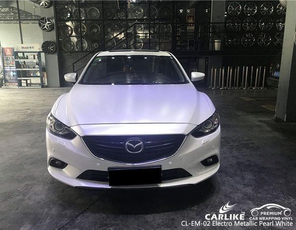 CARLIKE CL-EM-02 PEARL WHITE MATTE ELECTRO METALLIC VINYL MAZDA WRAP - CARLIKE WRAP