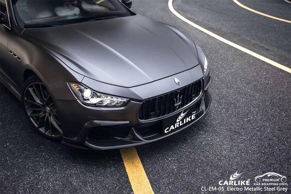 CARLIKE CL-EM-05 steel grey matte electro metallic vinyl wrap car Selangor Malaysia - CARLIKE WRAP