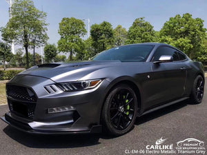 CARLIKE CL-EM-06 VINILO ELECTRO METALIZADO GRIS TITANIO MATE FORD MUSTANG 