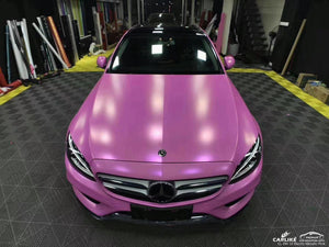 CARLIKE CL-EM-10 Pink Matte Electro Metallic Vinyl Wrapping On Mercedes Benz