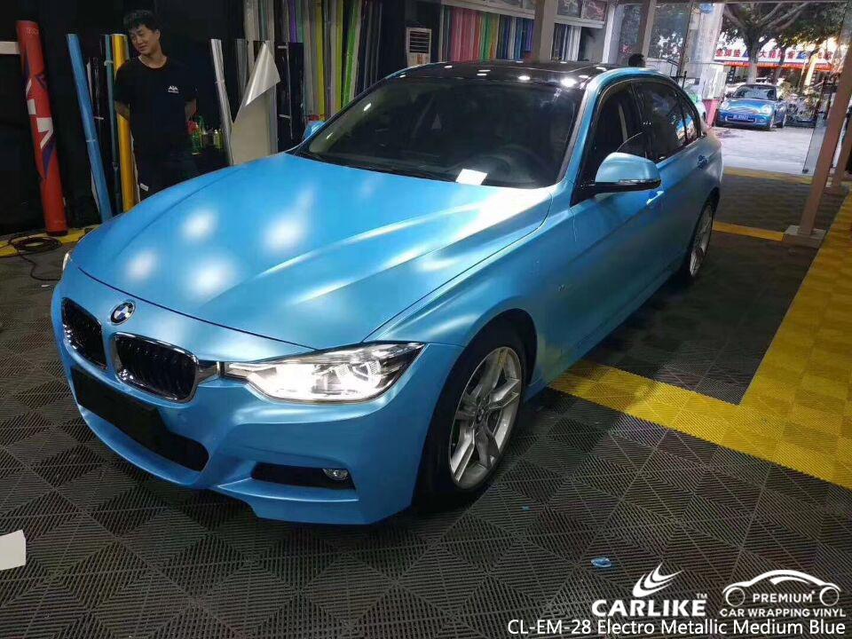 CARLIKE CL-EM-28 Matte Electro Metallic Medium Blue Vinyl Wrapping Film - CARLIKE WRAP