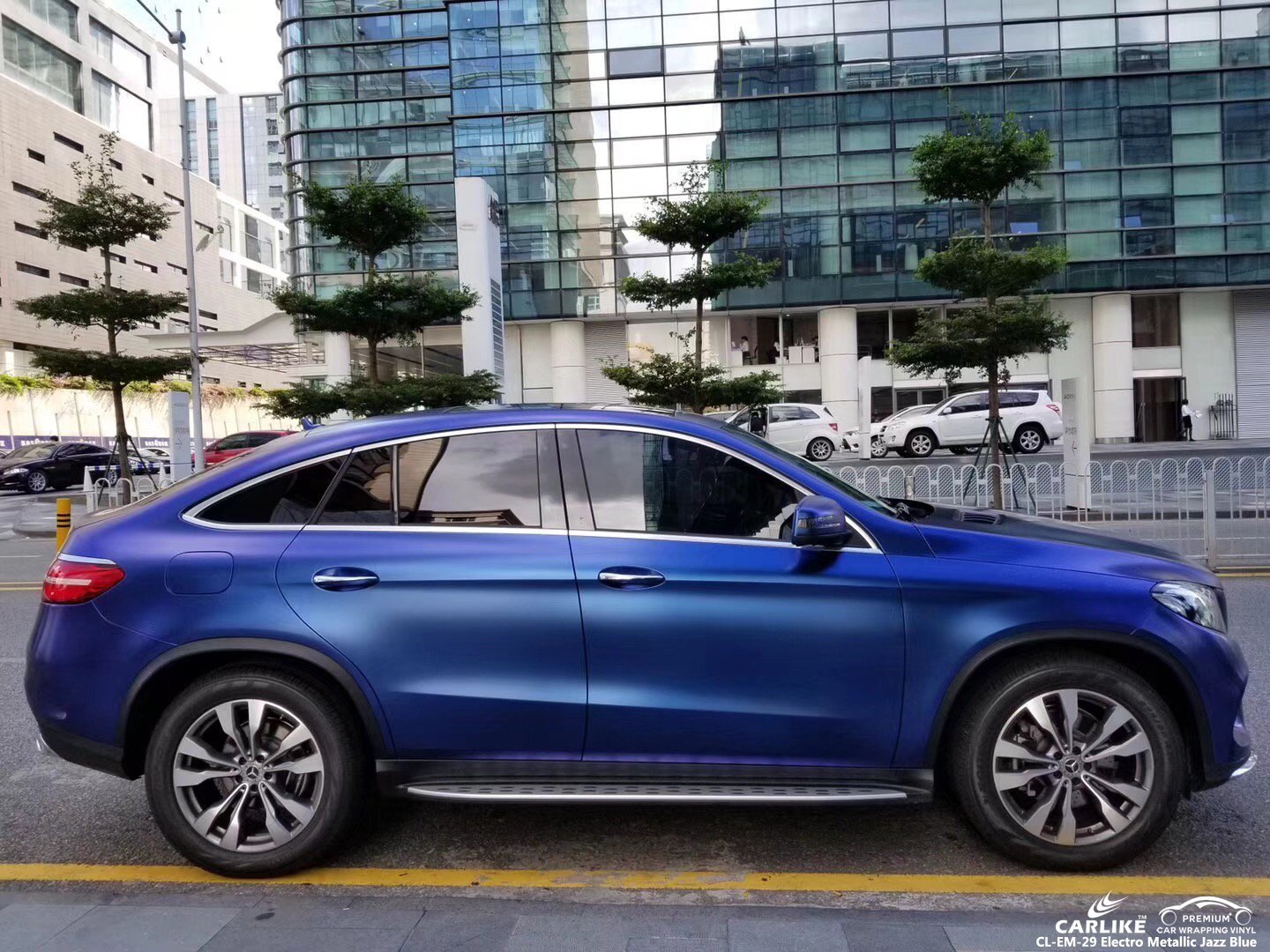 CARLIKE CL-EM-29 Jazz Blue Matte Electro Metallic Vinyl Wraps Mercedes SUV - CARLIKE WRAP