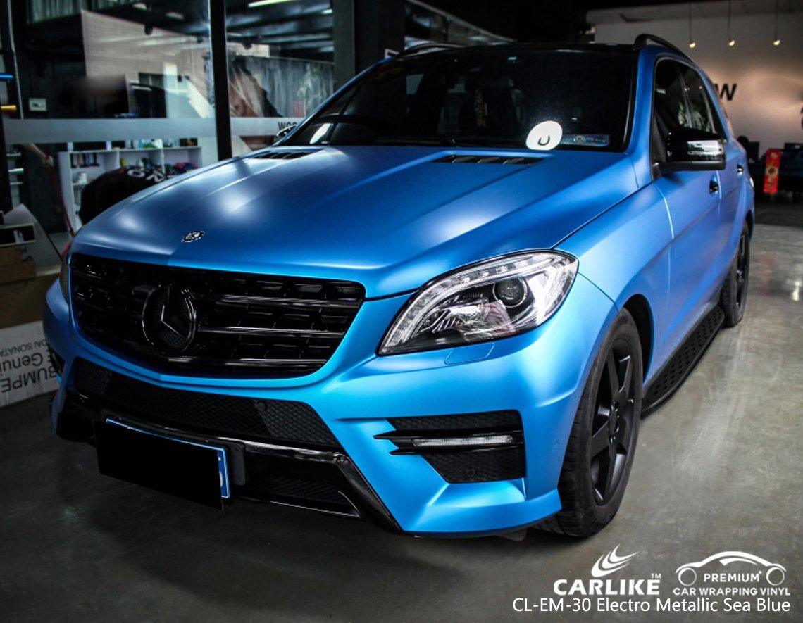 CARLIKE CL-EM-30 SEA BLUE MATTE ELECTRO METALLIC VINYL WRAPS MERCEDES-