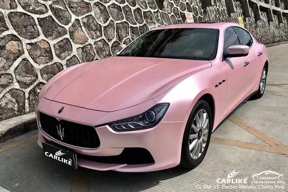 CARLIKE CL-EM-33 matte electro metallic cherry pink vinyl car wrap film Brazil - CARLIKE WRAP