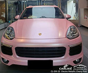 CARLIKE CL-EM-33 matte electro metallic cherry pink vinyl for porsche