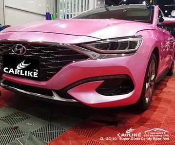 CARLIKE CL-GC-10 super gloss candy rose red vinyl Low-viscosity glue vehicle wrapping film Tampere Finland - CARLIKE WRAP