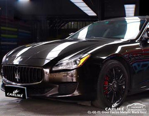 CARLIKE CL-GE-01 GLOSS ELECTRO METALLIC BLACK GOLD VINYL WRAP MASERATI