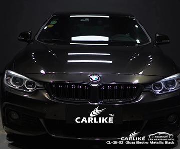 CARLIKE CL-GE-02 gloss electro metallic black vinyl double casting wrapping film Bonn Germany - CARLIKE WRAP