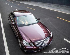 CARLIKE CL-GE-08 ENVOLTURA DE VINILO ELECTRO METALIZADO NEGRO ROSA BRILLANTE MERCEDES-BENZ 