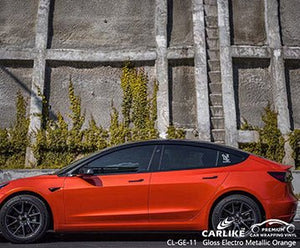 CARLIKE CL-GE-11 gloss electro metallic orange vinyl for tesla