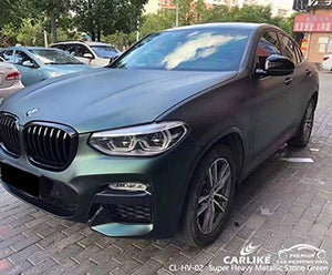 CARLIKE CL-HV-02 super heavy metallic stone green vinyl for bmw