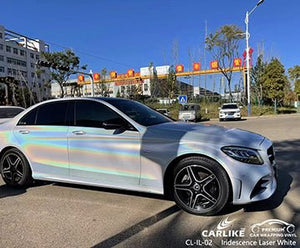 CARLIKE CL-IL-02 iridiscencia láser vinilo blanco para benz