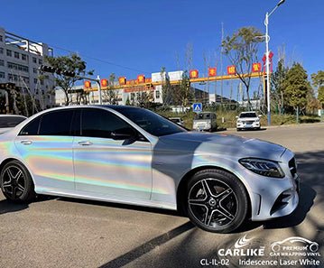 CARLIKE CL-IL-02 iridescence laser white vinyl for benz - CARLIKE WRAP