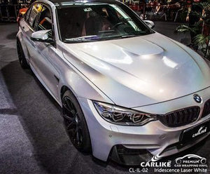 CARLIKE CL-IL-02 iridescence laser white vinyl for bmw
