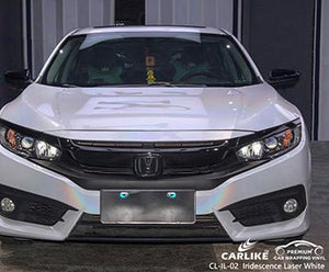 CARLIKE CL-IL-02 iridescence laser white vinyl for honda