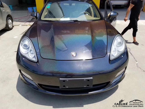 CARLIKE CL-IL-05 IRIDESCENCE LASER BLACK VINYL WRAPPING PORSCHE - CARLIKE WRAP