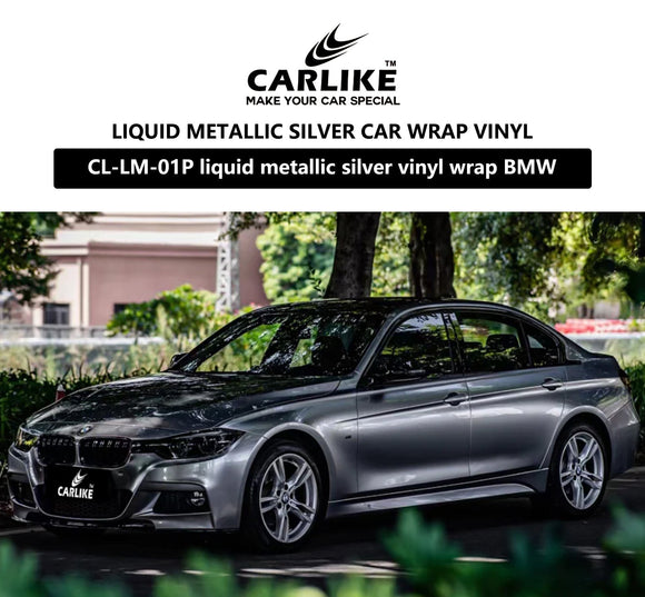 CARLIKE CL-LM-01P liquid metallic silver car wrap vinyl (pet air release paper) by bmw - CARLIKE WRAP