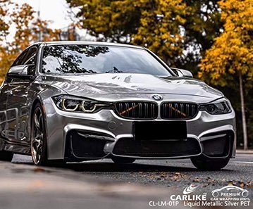 CARLIKE CL-LM-01P liquid metallic silver vinyl (pet air release paper) for bmw - CARLIKE WRAP