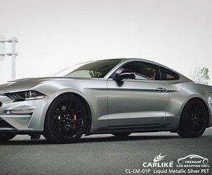 CARLIKE CL-LM-01P liquid metallic silver vinyl (pet air release paper) for ford mustang