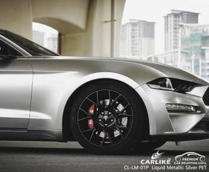 CARLIKE CL-LM-01P liquid metallic silver vinyl (pet air release paper) for ford mustang