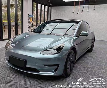 CARLIKE CL-LM-04P liquid metallic somato blue vinyl (pet air release paper) for tesla - CARLIKE WRAP